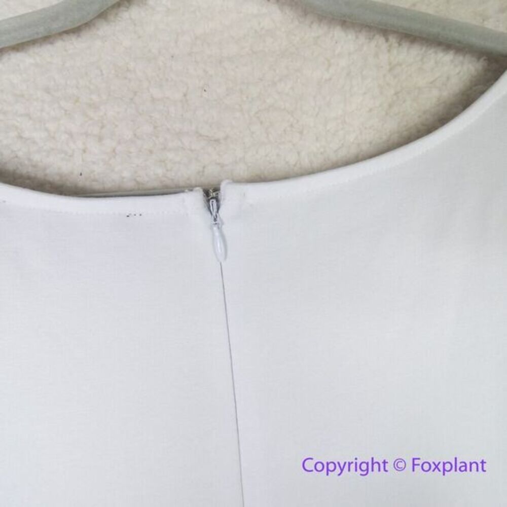 New! Eloquii Classic White V-Neck‎ 3/4 Length Sleeve Sheath Dress, size 28 - Picture 13 of 16